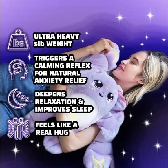 ⚡️MOON PALS 5lbs WEIGHTED STUFFED ANIMAL⚡️Bunny - Picture 4 of 4